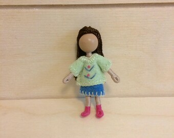 Mia - Pocket doll - Dollhouse doll - Miniature doll - Bendy doll - Faceless doll - Waldorf doll - Montessori toy