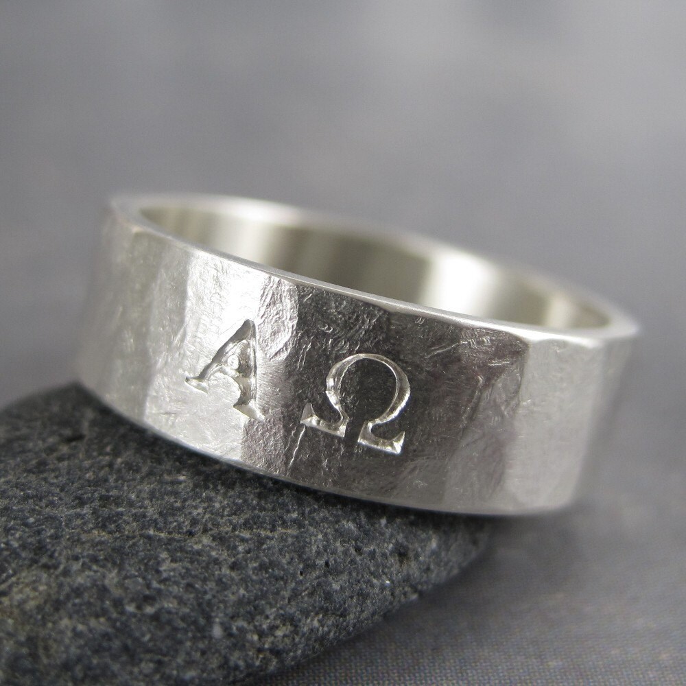 Alpha Omega ring christian jewelry christian ring sterling