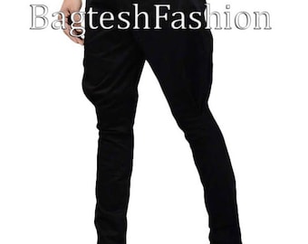 Handmade Mens Black Cotton Baggy Breeches Vintage Jodhpurs