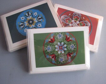 Boxed set of Rosemaled cards