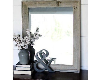 Rustic Mirror - Reclaimed Wood - Lighthouse Style