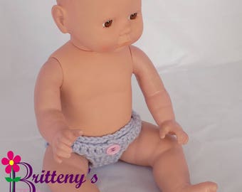 Baby Doll Clothes Crochet Baby Doll Diaper Set Crochet Baby Purple Doll Diapers Baby Doll Clothing Four Doll Diapers 13-14 inch Size