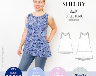Tank top pattern pdf / sewing pattern for women with sewing tutorial / Plus size