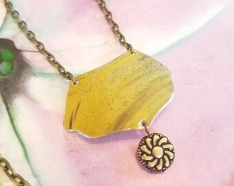 Hand Cut Vintage Tin Necklace