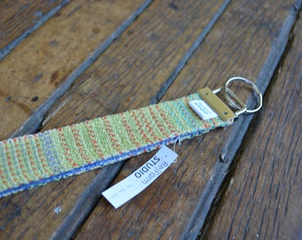 HANDWOVEN Key Fob - NAVY + ORANGE