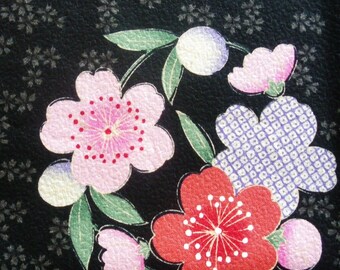 Cotton - Cherry blossom wreath - Japanese Kimono design print 110cm x 70cm