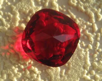 Swarovski Crystal, Art 4470, 23x23MM, Huge, Rare, Cushion Cut, Square, Fancy, Rhinestone, Light Siam, Red, UNFOILED, 23MM