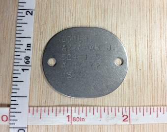 Vintage Abraham J. Louch Tag USCGR Used
