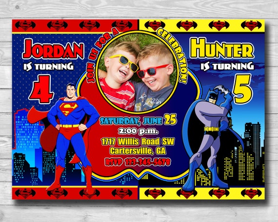 Batman Vs Superman Printable Invitations 6