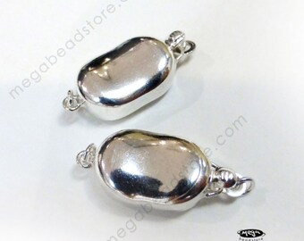 Coffee Bean Pearl Clasp 925 Sterling Silver T106 - Large