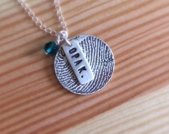Fingerprint Necklace, Sterling Silver