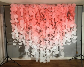 Paper Circle Garland: Coral Ombre