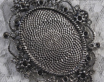 40x30mm Antique Silver Setting - "Enchantment II" - 1 pc : sku 10.24.12.7 - R15