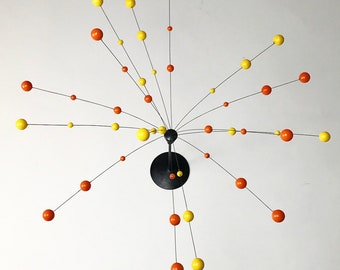 Cool sputnik mobile in yellow and orange