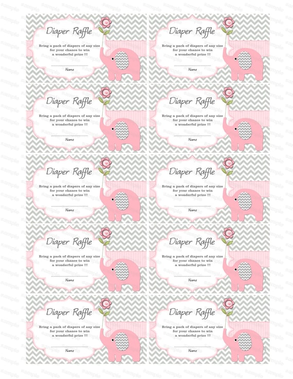 baby shower games elephant baby shower diaper raffle ticket