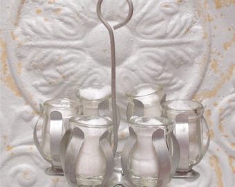 Vintage Individual Restaurant Creamer Milk Bottle Holder Carrier Aluminum Dairy
