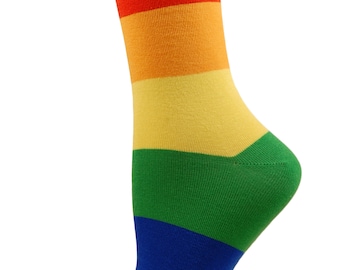 1 pair cotton rich PRIDE rainbow socks