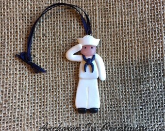 Sailor Ornament, Navy ornament, Christmas Ornament, Holiday Ornament, Nautical Ornament, Gift for Mom, Holiday Gift
