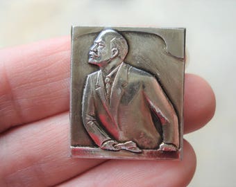 Vintage Soviet pin Lenin pin Communist propaganda Soviet USSR vintage badge Socialist history Lenin communism rare collectible Soviet pin