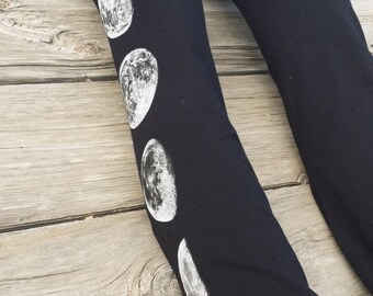 Moon Phases Black Yoga Pants S/M/L