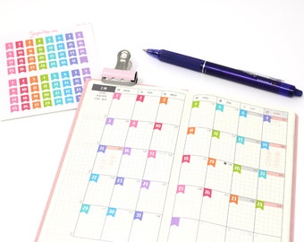 Date Flags, Bullet Journal, Bujo, Date Cover Stickers, Calendar Numbers, 1-31, Undated Planner, DIY Calendar, Carousel Color Set, DAT14