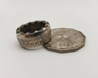 Coin Ring made From 1977 Silver Jubilee 50c COIN Fifty Cent piece