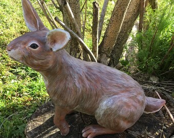 Cottontail Rabbit Ceramic Sculpture
