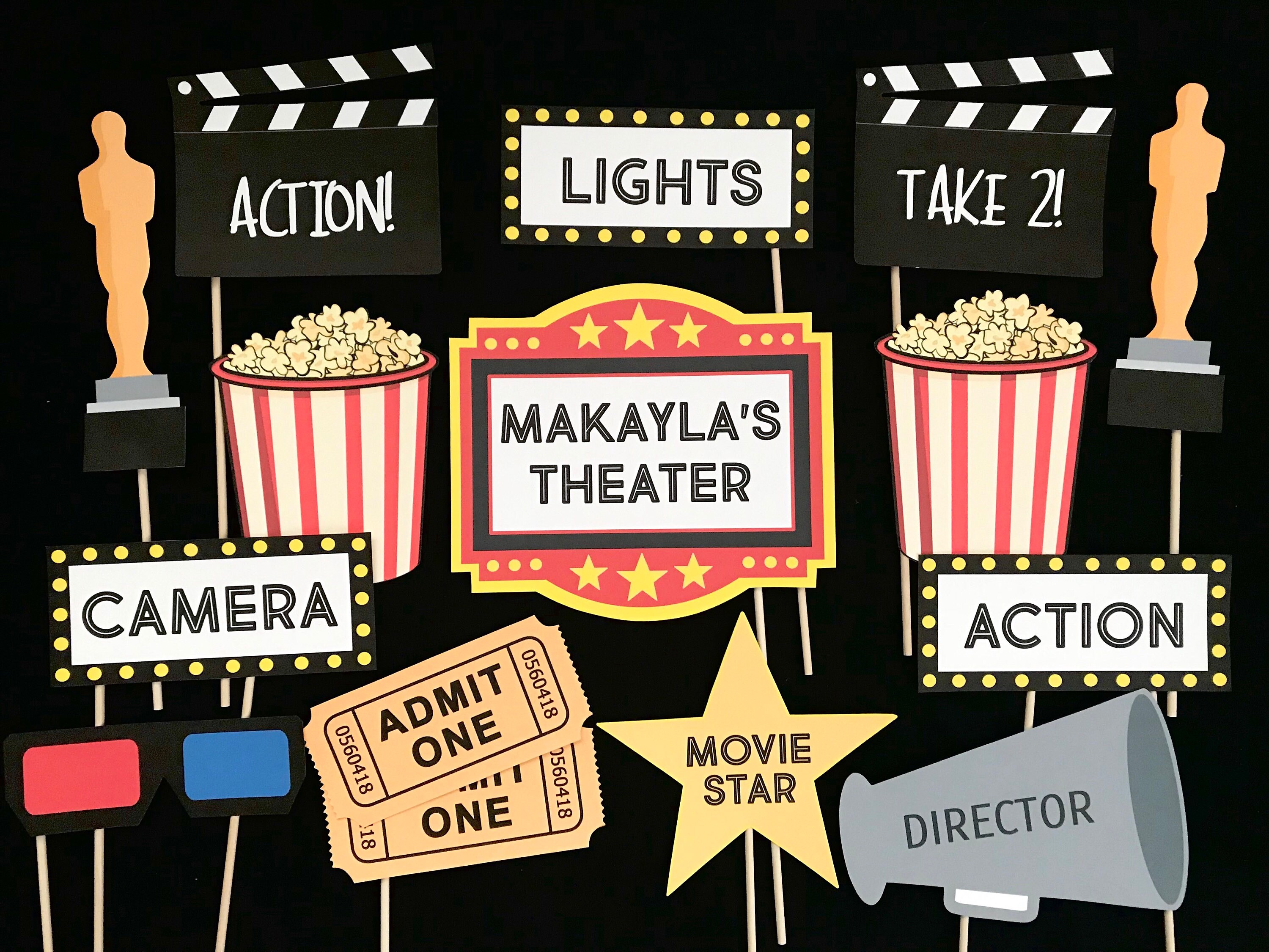 Movie Themed Photo Booth Props