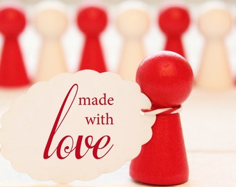Rubber stamp - made with love - approx. 20 mm ø