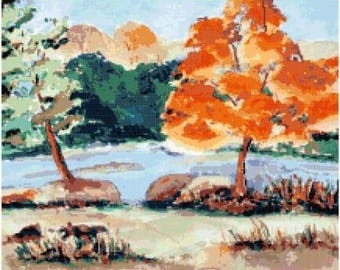 Autumn Foliage Cross Stitch Chart