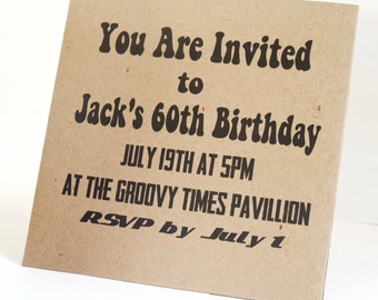 Custom 45 Record Invitations for Retro Wedding or Birthday