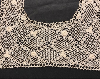 Antique Irish Lace Square Collar - Victorian