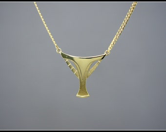 Art deco gold necklace - gold Egyptian necklace - symbolic women jewelry - handmade jewelry - elegant necklace - antique