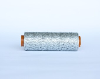 1 spool waxed cord, 100 yards waxed cord, shiny silver Waxed polyester cord, waxed thread, knotting cord, silver beading cord