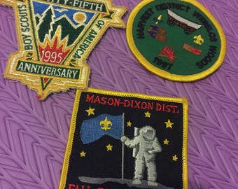 Vintage 1990s Boys Scout Patches Set of Three