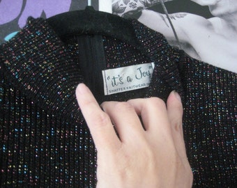1960's Sweater /Sleeveless 1960's sweater Black with Muti color Speckles