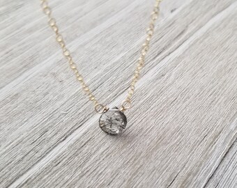 Rutilated Quartz Necklace, Gold Necklace, Gemstone Necklace, Quartz Necklace, Layering Necklace, Dainty Necklace