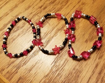Pink, Black and Silver Trio
