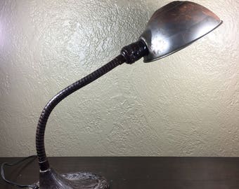 Antique Eagle Desk Lamp with Cast Iron Base