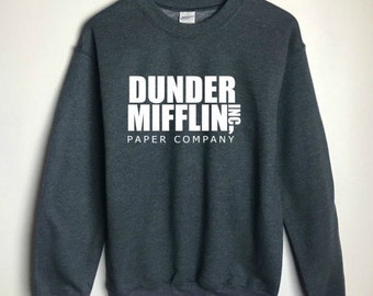 The Office Dunder Mifflin Sweatshirt Grey - The Office TV Show Gifts - The Office Sweatshirt - Dwight Schrute Farms Tshirt - Dunder Mifflin