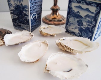 Set of 5 Medium Soy Oyster Shell Candles