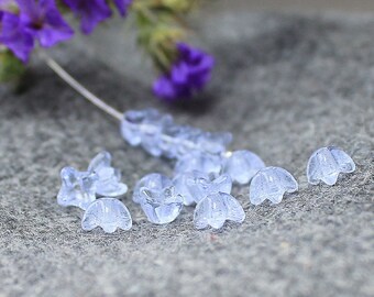 Glass Flower Beads, 30 pcs Flower Beads 5x5 mm, Czech Glass, Bell Flower Beads