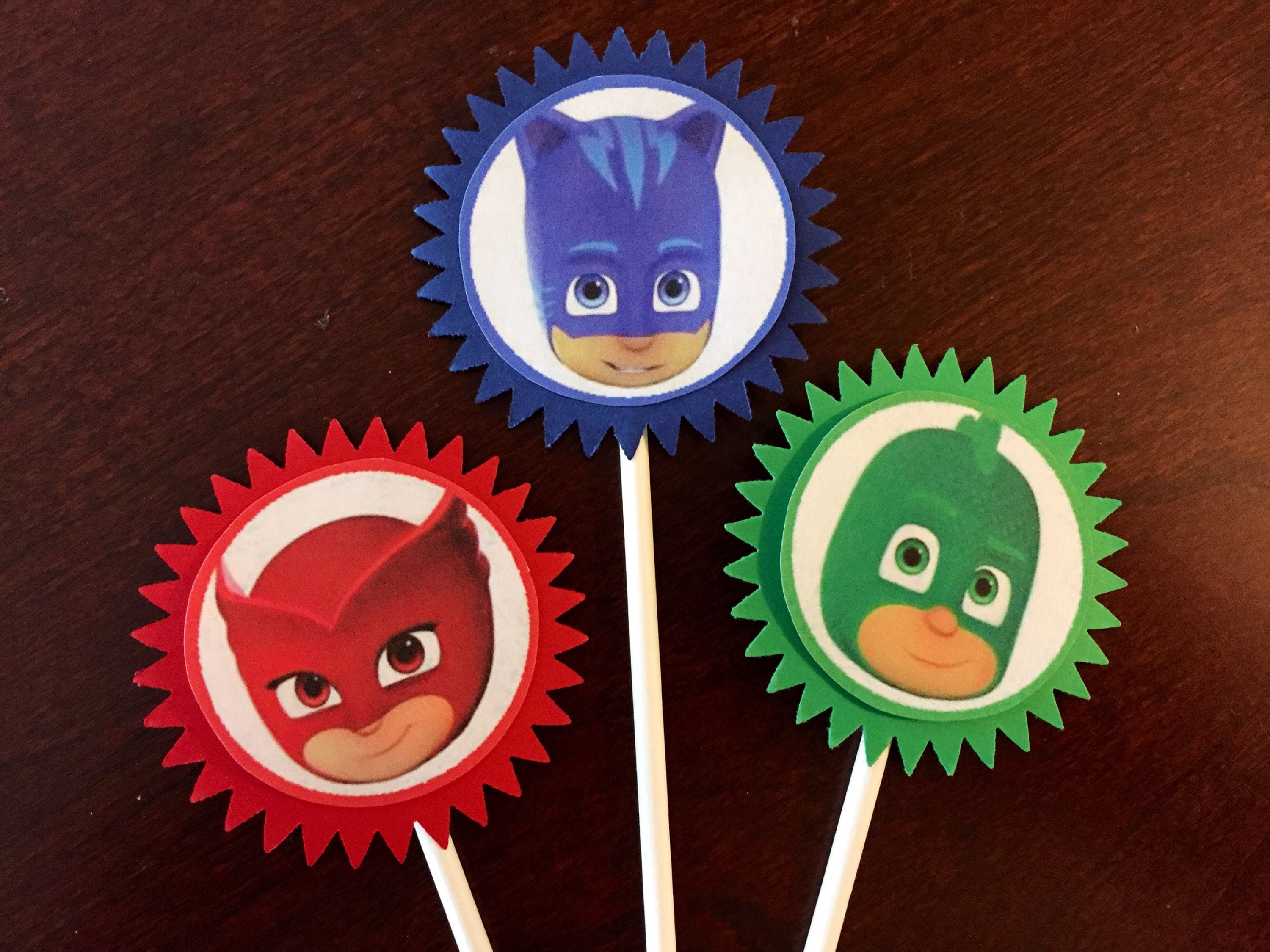 PJ Masks Cupcake Toppers PJ Masks Birthday PJ Masks Party
