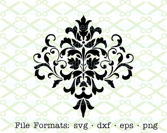 Damask SVG Dxf Eps & Png. Digital Cut Files for Cricut