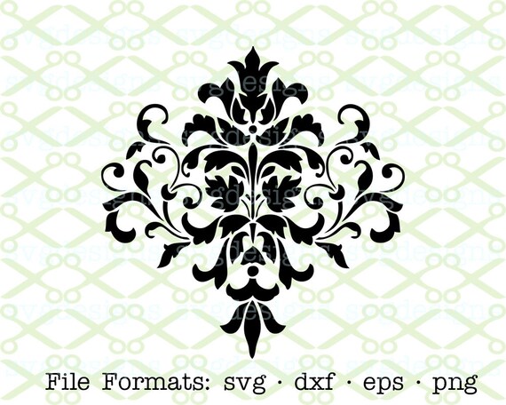 Damask SVG Dxf Eps & Png. Digital Cut Files for Cricut