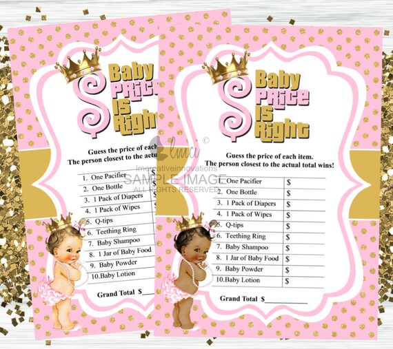 Royal Princess Price is Right Game Baby Shower Games Instant