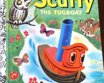 Scuffy the Tugboat, by Gertrude Crampton, Little Golden Book, with pictures by Tibor Gergely, 1946/55/74