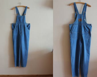 Vintage Blue Denim Jumpsuit Jean Bib Dungarees One Piece Romper Denim Blue Overalls Pregnancy Clothes Size Medium Overalls Work Jumpsuit