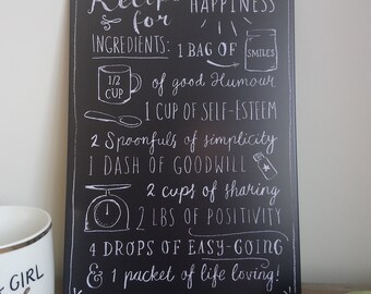 Recipe for happiness plaque