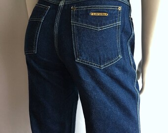 Vintage Women's 80's L'Avion Jeans, High Waisted, Straight Leg, Long, Denim (M)